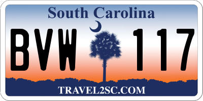 SC license plate BVW117