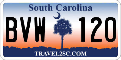 SC license plate BVW120