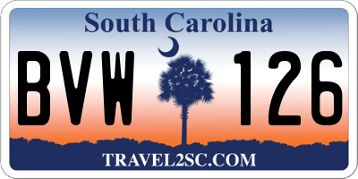SC license plate BVW126