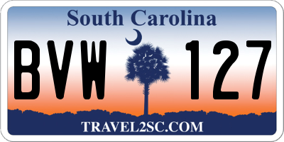 SC license plate BVW127
