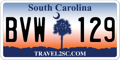 SC license plate BVW129
