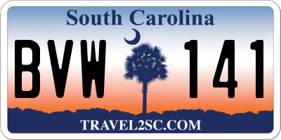 SC license plate BVW141
