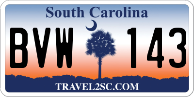 SC license plate BVW143