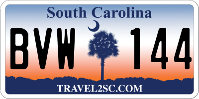 SC license plate BVW144