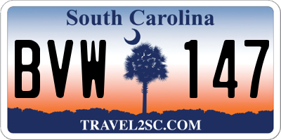 SC license plate BVW147
