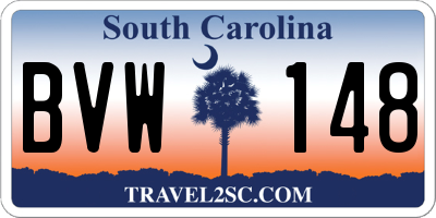 SC license plate BVW148