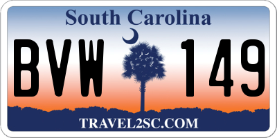 SC license plate BVW149