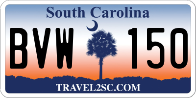 SC license plate BVW150