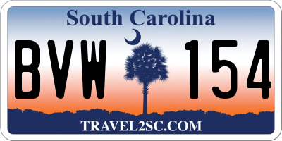 SC license plate BVW154