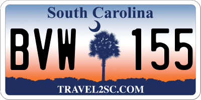 SC license plate BVW155