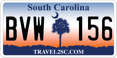 SC license plate BVW156