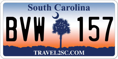 SC license plate BVW157