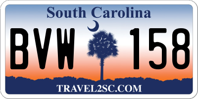 SC license plate BVW158