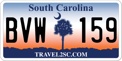 SC license plate BVW159