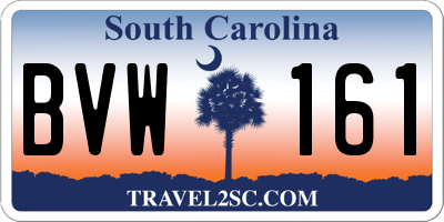 SC license plate BVW161