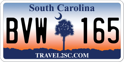 SC license plate BVW165
