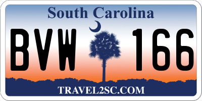 SC license plate BVW166