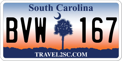 SC license plate BVW167
