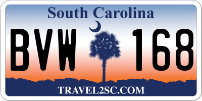 SC license plate BVW168