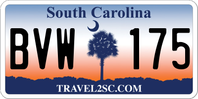 SC license plate BVW175