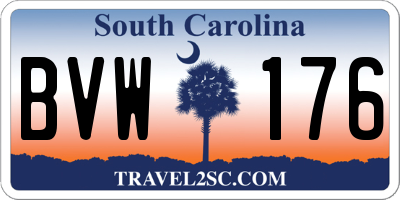 SC license plate BVW176