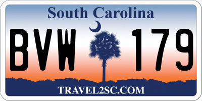 SC license plate BVW179