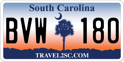 SC license plate BVW180