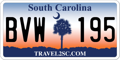 SC license plate BVW195