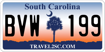 SC license plate BVW199