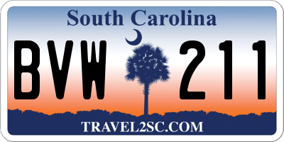 SC license plate BVW211