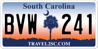 SC license plate BVW241