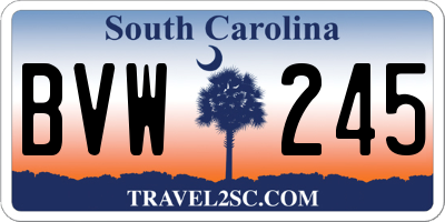 SC license plate BVW245