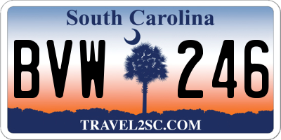 SC license plate BVW246