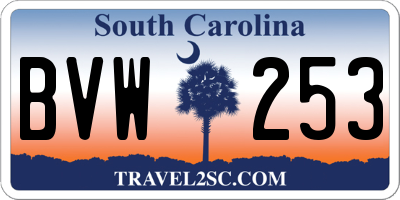 SC license plate BVW253