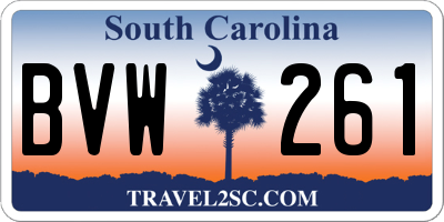 SC license plate BVW261