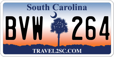 SC license plate BVW264