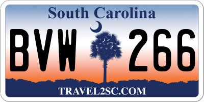 SC license plate BVW266