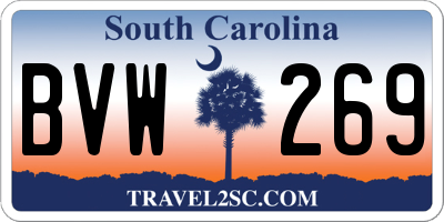 SC license plate BVW269