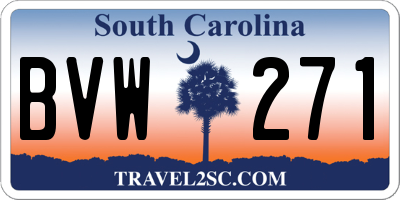 SC license plate BVW271