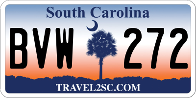 SC license plate BVW272