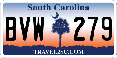 SC license plate BVW279