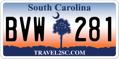 SC license plate BVW281