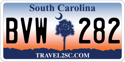 SC license plate BVW282