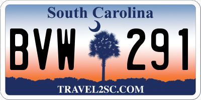 SC license plate BVW291