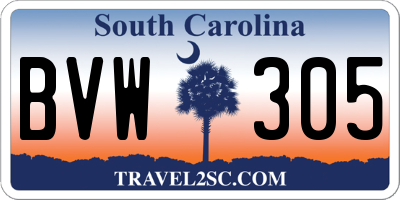 SC license plate BVW305