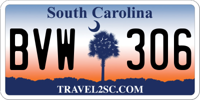 SC license plate BVW306