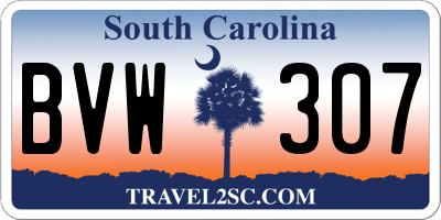 SC license plate BVW307