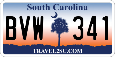 SC license plate BVW341
