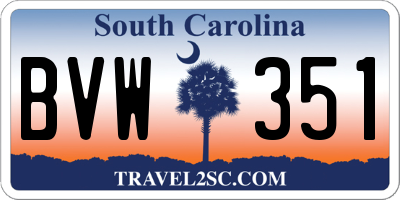 SC license plate BVW351