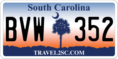SC license plate BVW352